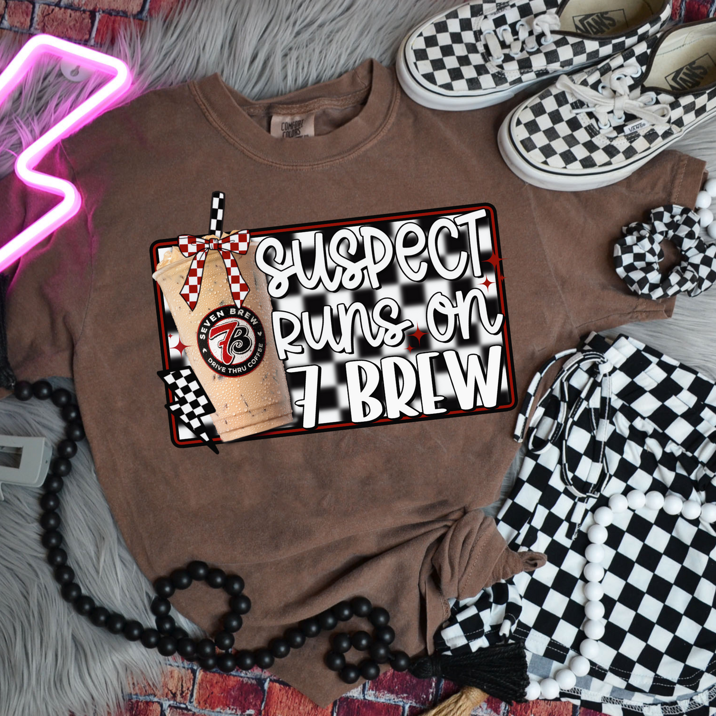 Suspect Runs on 7Brew T-Shirt