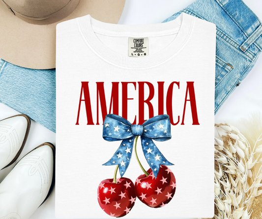 America Cherry Comfort Color Tee