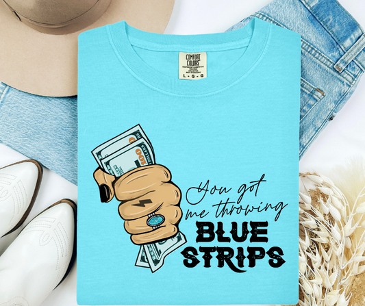 Blue Strips Comfort Color Tee