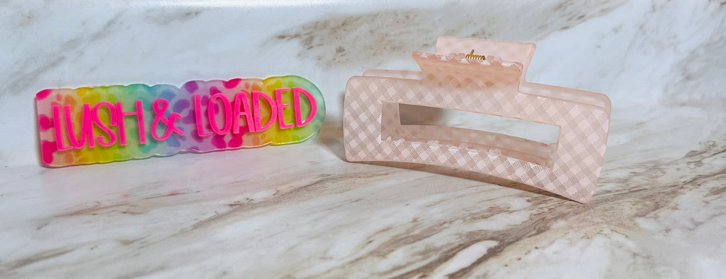 Soft Checkered Claw Clips