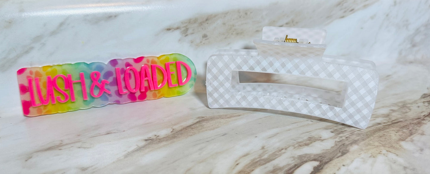 Soft Checkered Claw Clips
