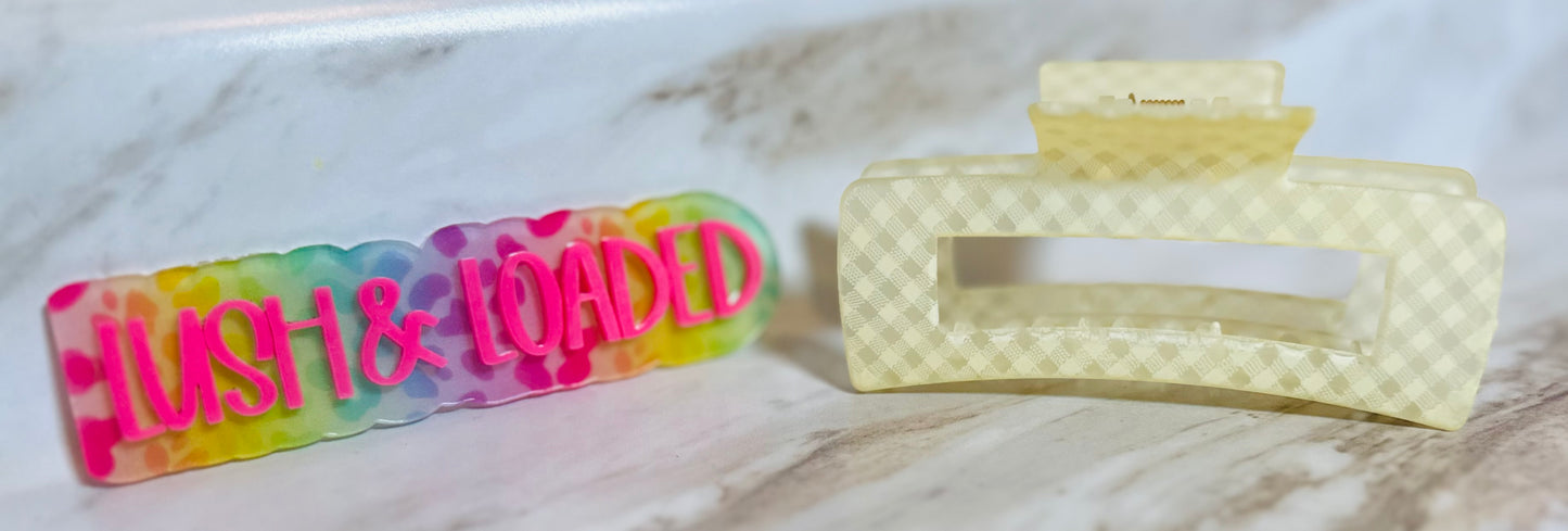 Soft Checkered Claw Clips
