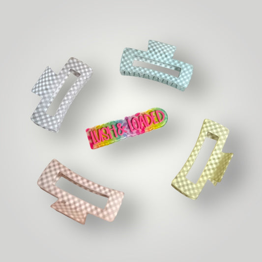 Soft Checkered Claw Clips